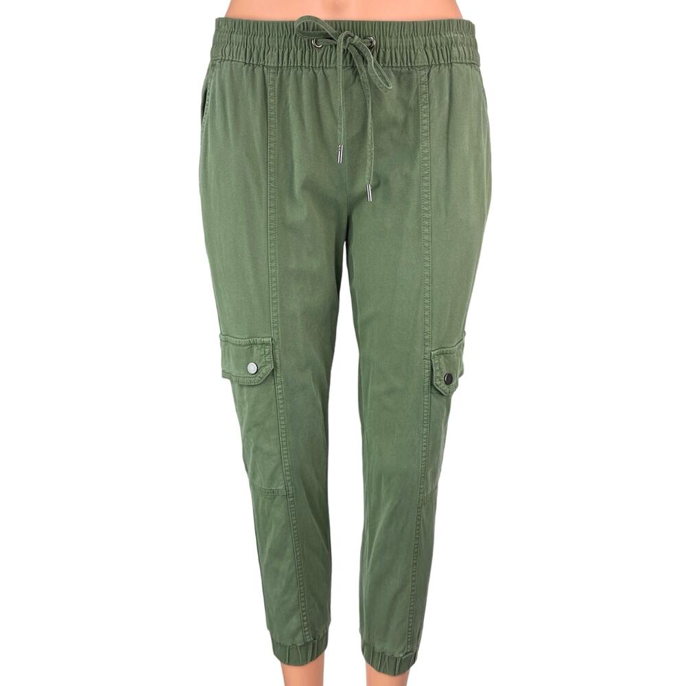 Banana Republic Women's Green Mid Rise Drawstring Cargo Jogger Sweat Pants Sz XS